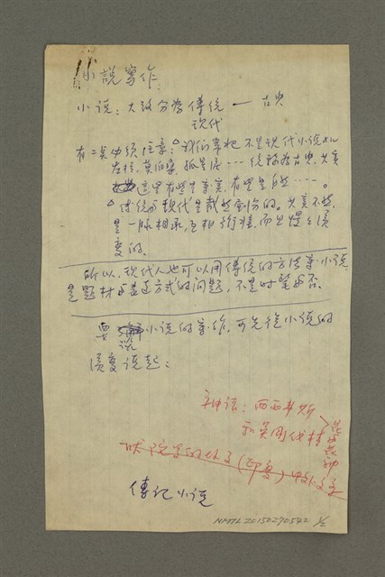 主要名稱：小說寫作（筆記）圖檔，第1張，共2張