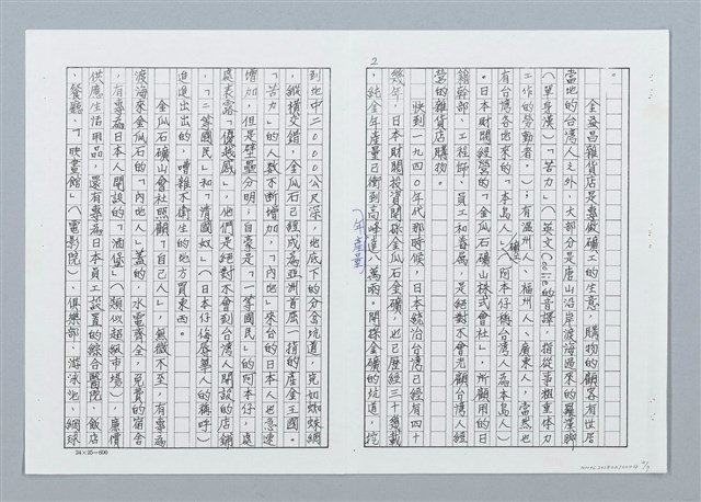 主要名稱：三十年代金瓜石軼事 阿彩伯的金銀寶箱（影本）圖檔，第2張，共9張