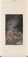 雨中夜市的圖片
