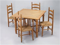 木製餐桌椅組藏品圖，第1張