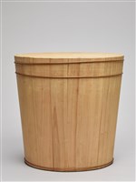 內外圓弧木桶組-透氣有蓋無手把木製炊飯桶藏品圖，第4張