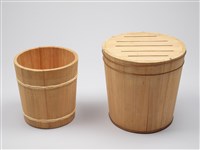 內外圓弧木製炊飯桶組藏品圖，第1張