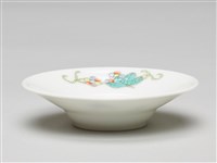 粉彩花蝶紋蛋形壺組-杯托藏品圖，第3張