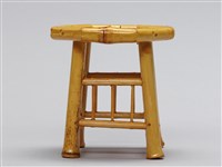 迷你竹家具－八角桌椅-八角高桌藏品圖，第1張