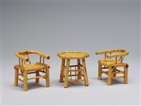 迷你竹家具－八角桌椅的圖片