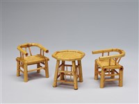 迷你竹家具－八角桌椅藏品圖，第3張