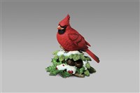 單鳥佇立系列：紅雀/雪樹立藏品圖，第1張