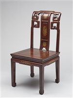 鑲龍吐珠鏍鈿古董家具-椅子（無扶手）藏品圖，第1張