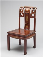 鑲龍吐珠鏍鈿古董家具-椅子（無扶手）藏品圖，第1張