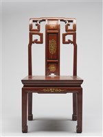 鑲龍吐珠鏍鈿古董家具-椅子（無扶手）藏品圖，第2張