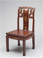 鑲龍吐珠鏍鈿古董家具-椅子（無扶手）藏品圖，第1張