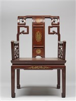 鑲龍吐珠鏍鈿古董家具-椅子（扶手）藏品圖，第2張