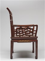 鑲龍吐珠鏍鈿古董家具-椅子（扶手）藏品圖，第5張