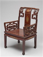 鑲龍吐珠鏍鈿古董家具-椅子（扶手）藏品圖，第1張