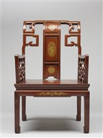 鑲龍吐珠鏍鈿古董家具-椅子（扶手）藏品圖，第2張