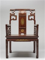 鑲龍吐珠鏍鈿古董家具-椅子（扶手）藏品圖，第2張