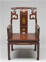 鑲龍吐珠鏍鈿古董家具-椅子（扶手）藏品圖，第6張