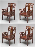 鑲龍吐珠鏍鈿古董家具-椅子（扶手）藏品圖，第1張