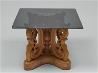 精雕日本實木茶几托藏品圖，第1張