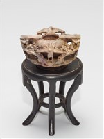 壽山石雕刻煙灰缸藏品圖，第1張