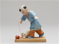 嬰戲陶偶(六之四)打陀螺藏品圖，第1張