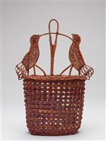 竹編染色雙鳥容器藏品圖，第1張