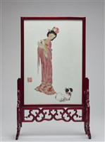 蘇繡-美人與小狗藏品圖，第4張
