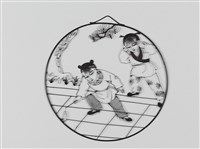 人物(四幅)-玩炮竹藏品圖，第2張