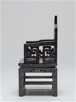 螺細漆椅形茶几擺設(三件)-椅子藏品圖，第2張