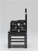 螺細漆椅形茶几擺設(三件)-椅子藏品圖，第2張