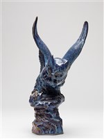 鈞釉貓頭鷹塑像藏品圖，第2張