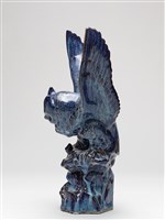 鈞釉貓頭鷹塑像藏品圖，第3張
