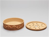 宜興陶仿竹茶具組-茶盤藏品圖，第6張