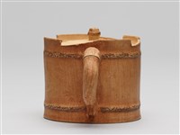 宜興陶仿竹茶具組-茶壺藏品圖，第3張