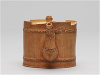 宜興陶仿竹茶具組-茶壺藏品圖，第5張