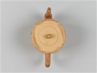 宜興陶仿竹茶具組-茶壺藏品圖，第7張