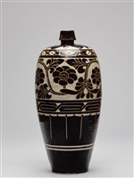 仿磁州窯黑釉剔刻花梅瓶藏品圖，第3張