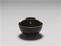 黑漆蓋碗－畫著燕子的碗藏品圖，第2張