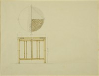 顏水龍竹家具手繪圖-邊桌  藏品圖，第1張