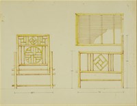 顏水龍竹家具手繪圖-客廳椅藏品圖，第1張