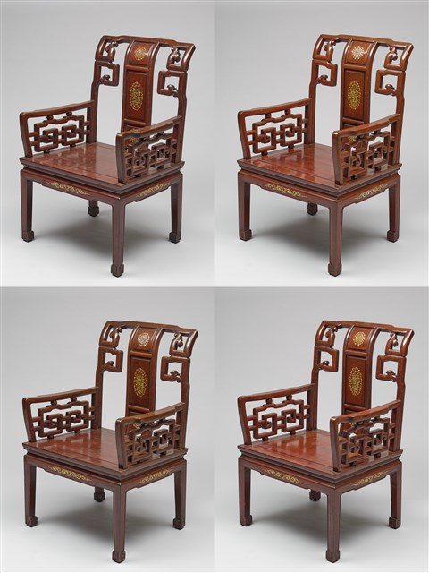 鑲龍吐珠鏍鈿古董家具-椅子（扶手）