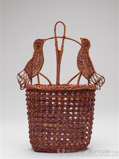 竹編染色雙鳥容器藏品圖，第1張