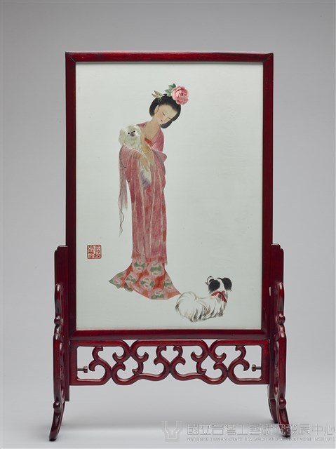 蘇繡-美人與小狗藏品圖，第4張