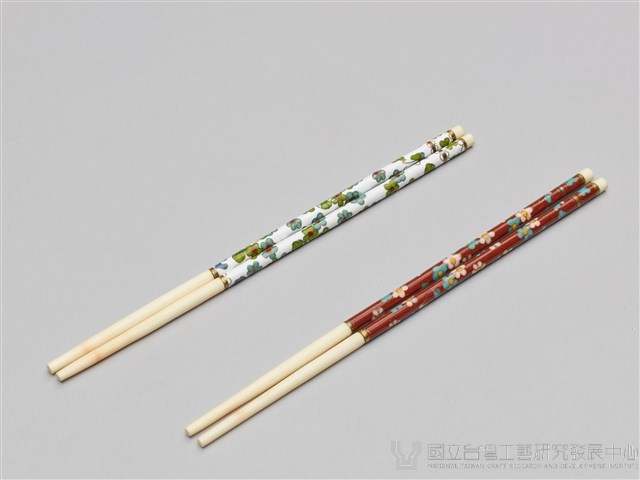 景泰藍筷子乙盒(兩雙)藏品圖，第1張