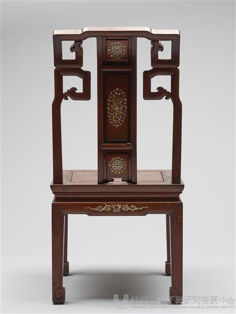 鑲龍吐珠鏍鈿古董家具-椅子（無扶手）藏品圖，第4張