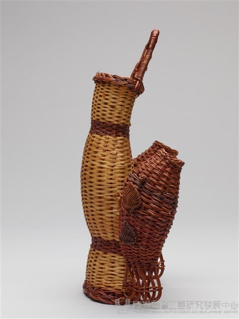 竹編染色雙魚容器藏品圖，第3張
