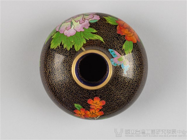 黑底牡丹花瓶-右粉紅牡丹藏品圖，第6張