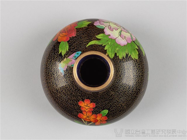 黑底牡丹花瓶-左粉紅牡丹藏品圖，第6張