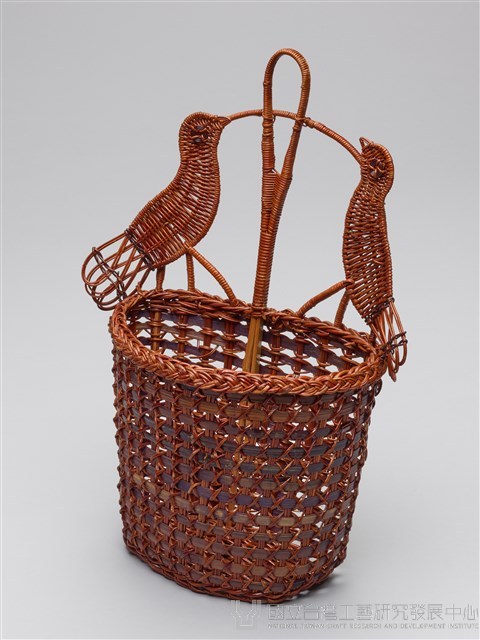 竹編染色雙鳥容器藏品圖，第5張