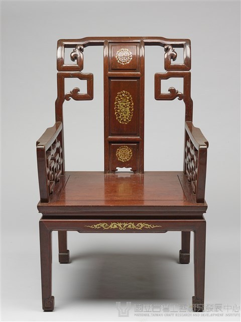鑲龍吐珠鏍鈿古董家具-椅子（扶手）藏品圖，第6張
